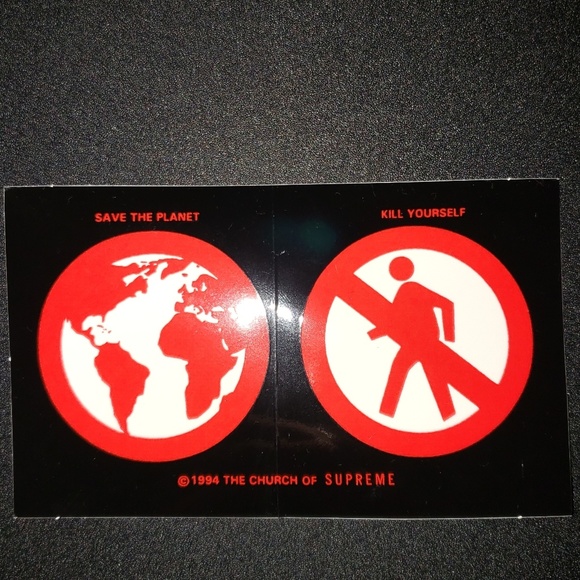 supreme save the planet sticker